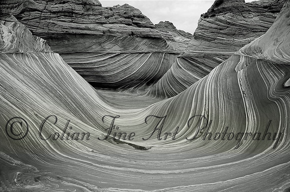 the wave looking down  (B/W) (metal)