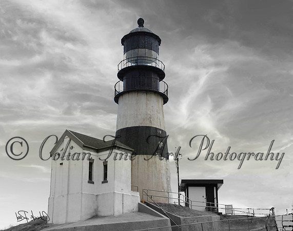 DSC_0055-cape disappointment b-w-color-sign