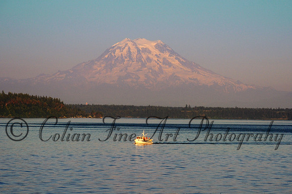 Mt RAINIER SUNSET  & BOAT LACEY HARGOR copy